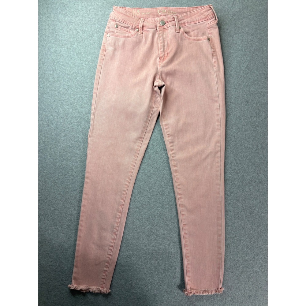 CP Jeans Womens Size 5 Ankle Skinny Pink Raw Hem Denim Jeans JJ22539C1